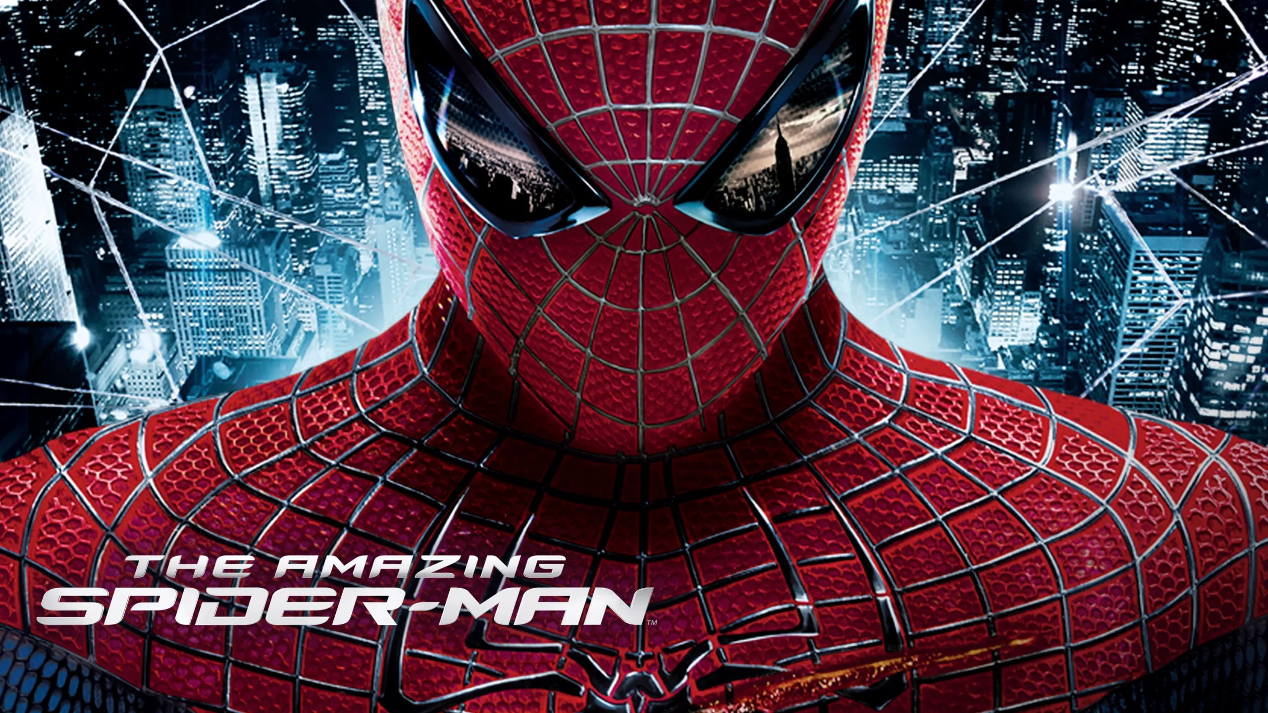 This image is a promotional backdrop for the 2012 superhero film, The Amazing Spider-Man.