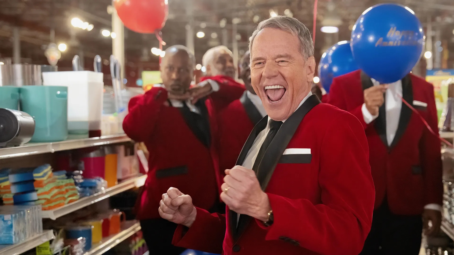 This image features actor Bryan Cranston in a scene from the upcoming Malcolm in the Middle revival series, titled Malcolm in the Middle: Life's Still Unfair. 