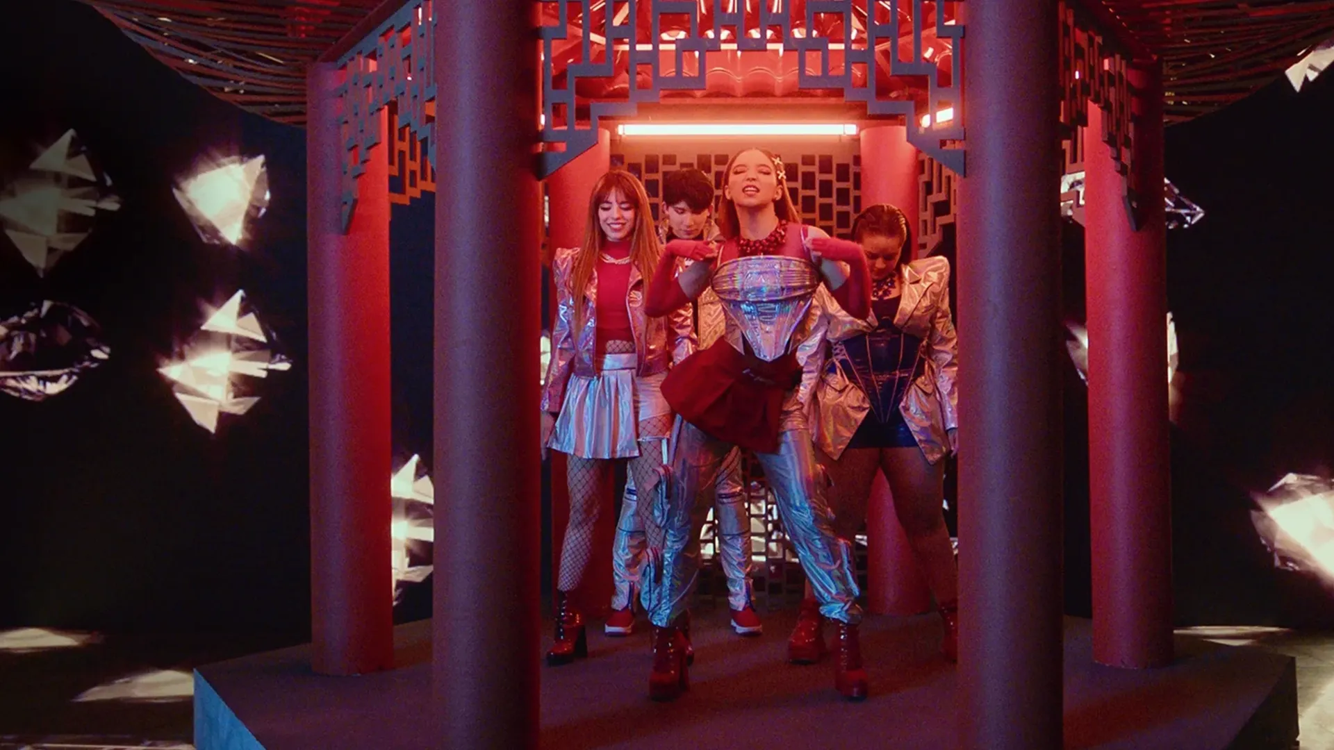 Andrea (Andrea De Alba) and a her group dressed up and ready to perform.