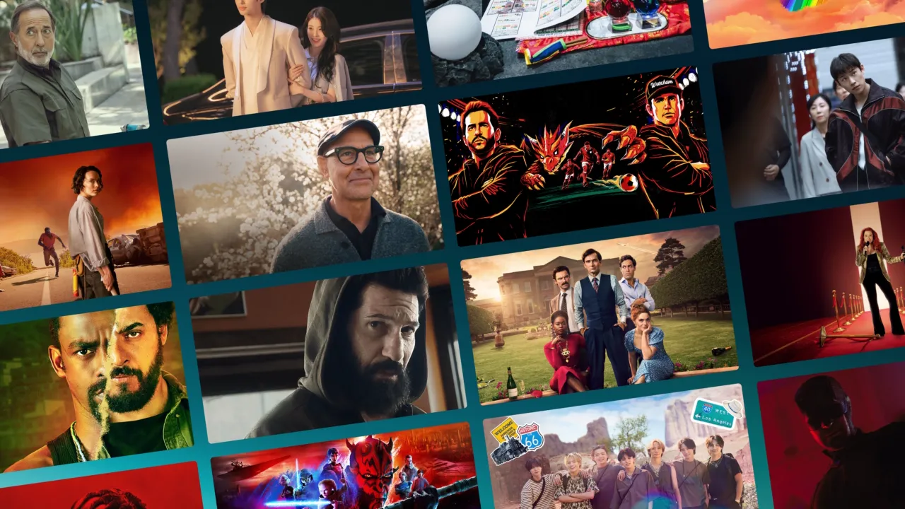 Collage of titles coming to Disney+ in May 2026.