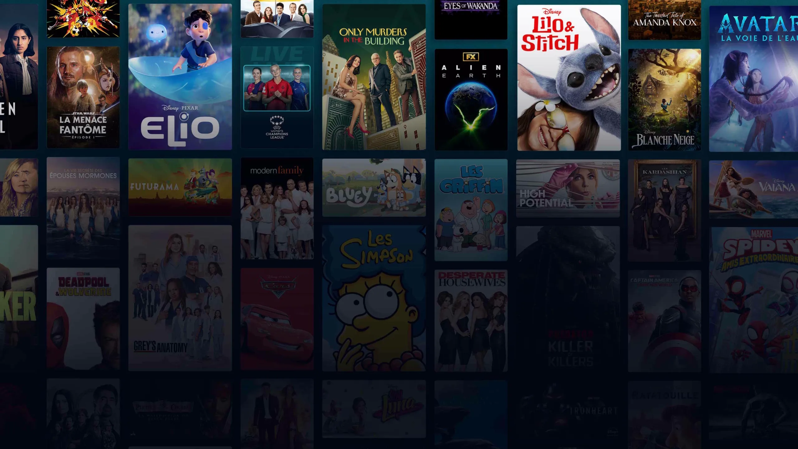 Background image of various Disney+ titles