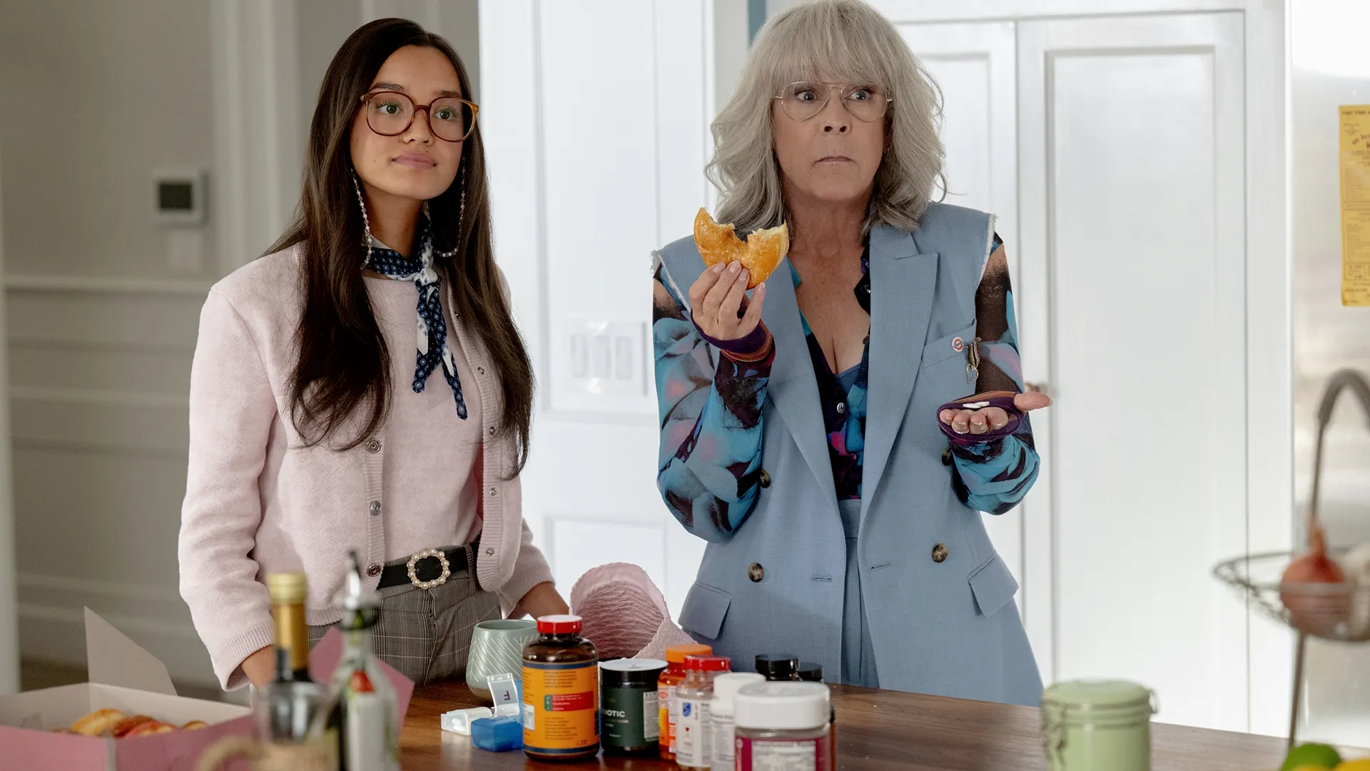 Jamie Lee Curtis as Tess Coleman (right) and Sophia Hammon as Lily Davies (left)