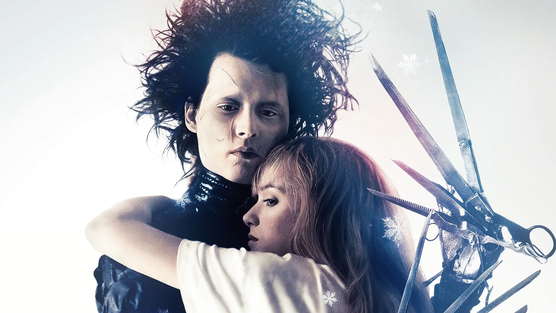 Johnny Depp as Edward Scissorhands with Winona Ryder.