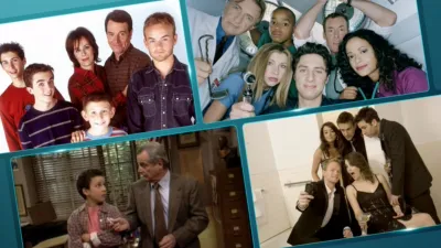 A collage of images from Malcolm in the Middle, Scrubs, Boy Meets World, and How I Met Your Mother