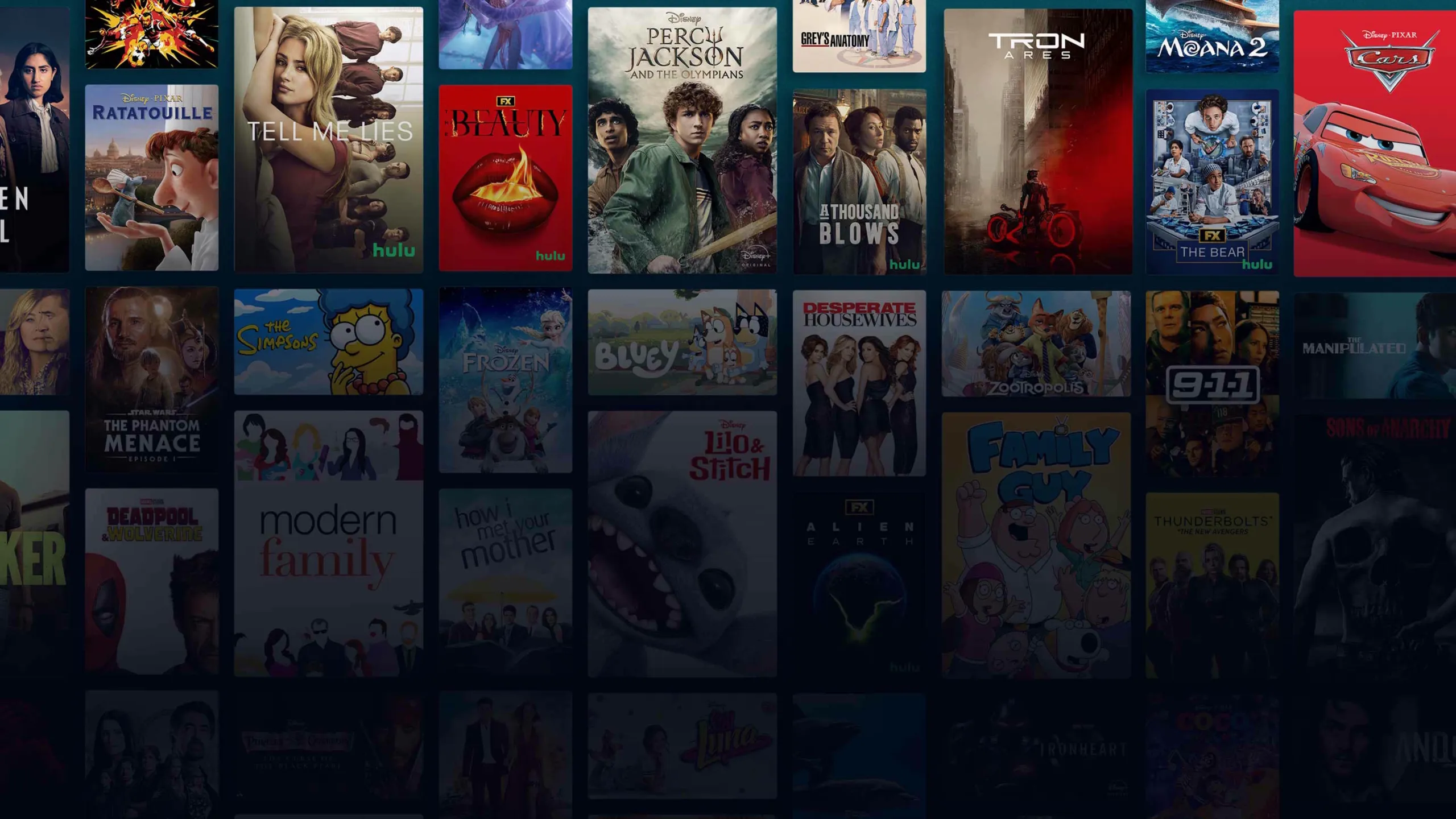 Background image of various Disney+ titles