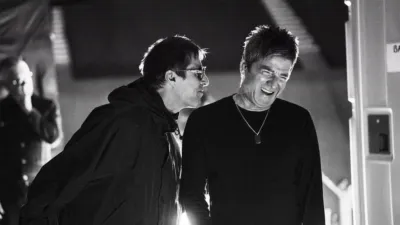 Liam Gallagher and Noel Gallagher backstage during the Oasis Live '25 reunion tour featured in Oasis: Don't Look Back In Anger.