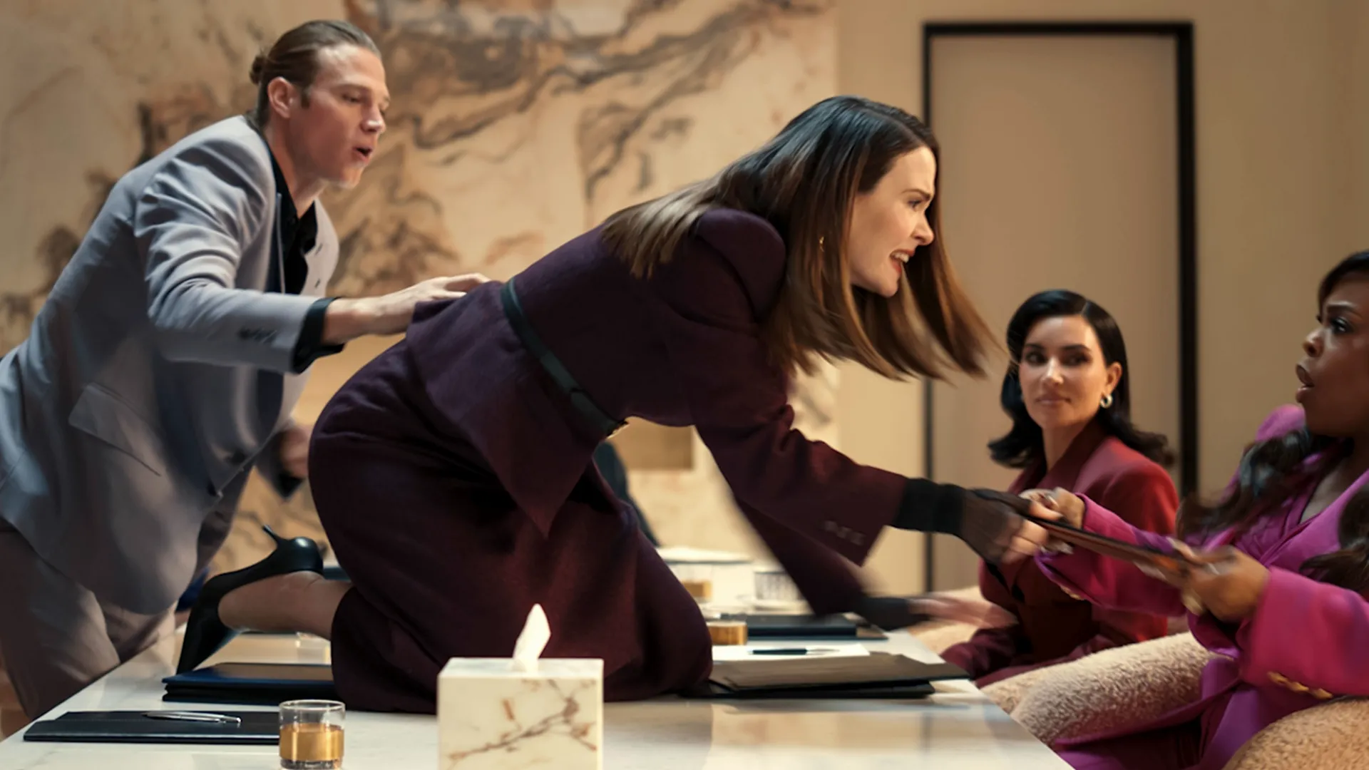 Sarah Paulson as Carrington "Carr" Lane in All's Fair, Hulu, Disney+