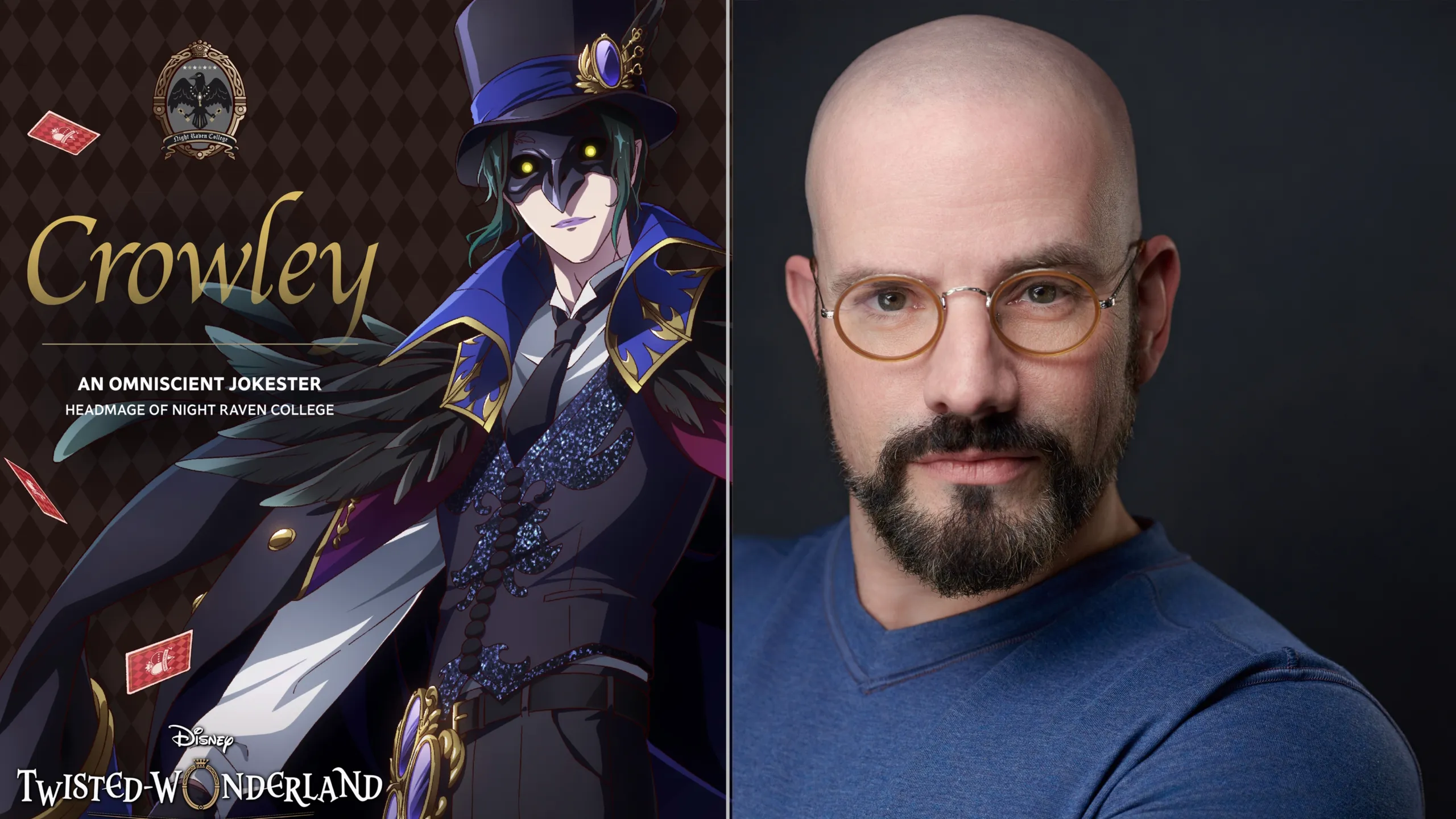 Dire Crowley from the Japanese mobile game and anime series Disney: Twisted-Wonderland, with English VA J. Michael Tatum