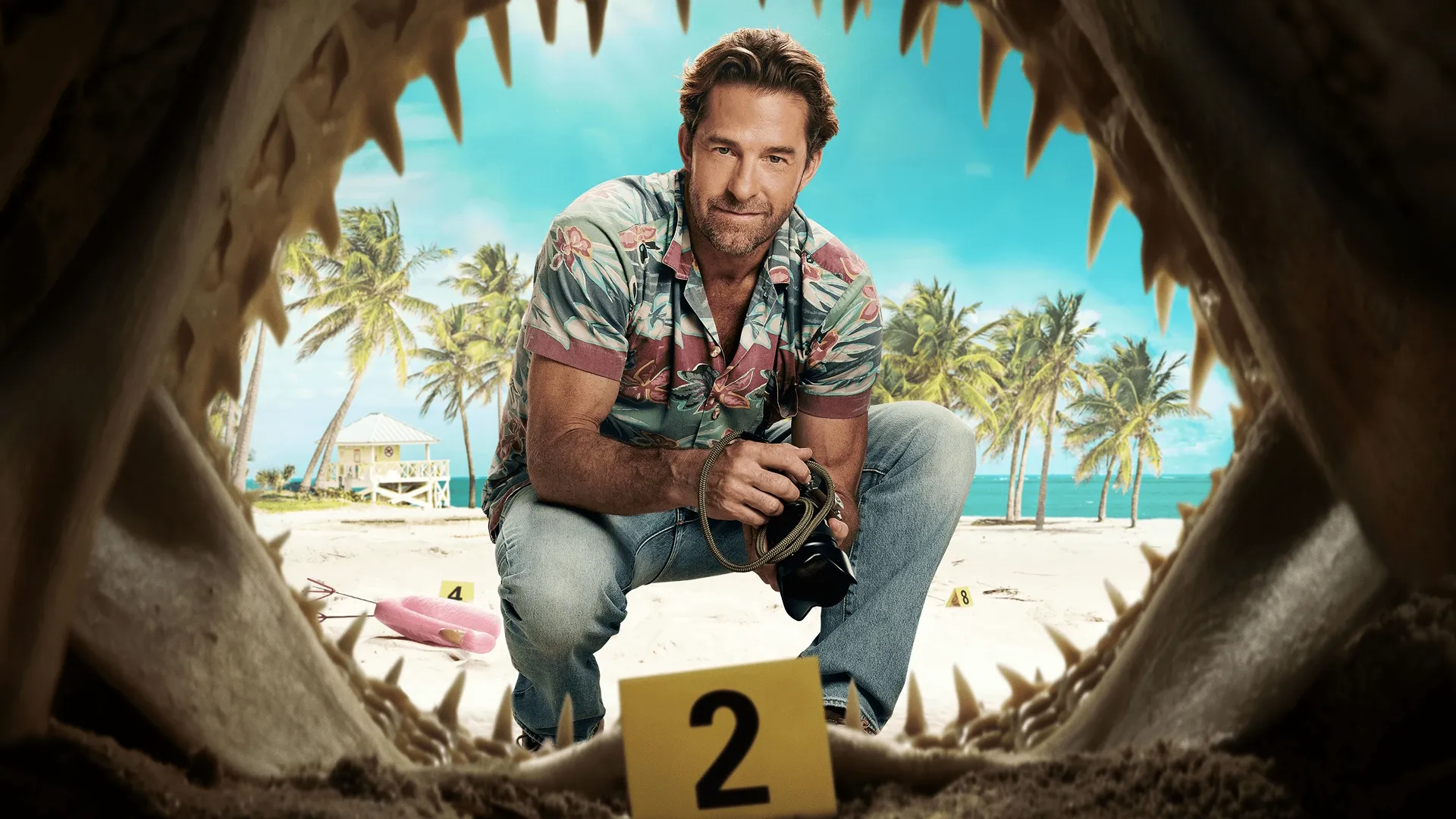 Scott Speedman as RJ Decker investigating a crime scene in RJ Decker
