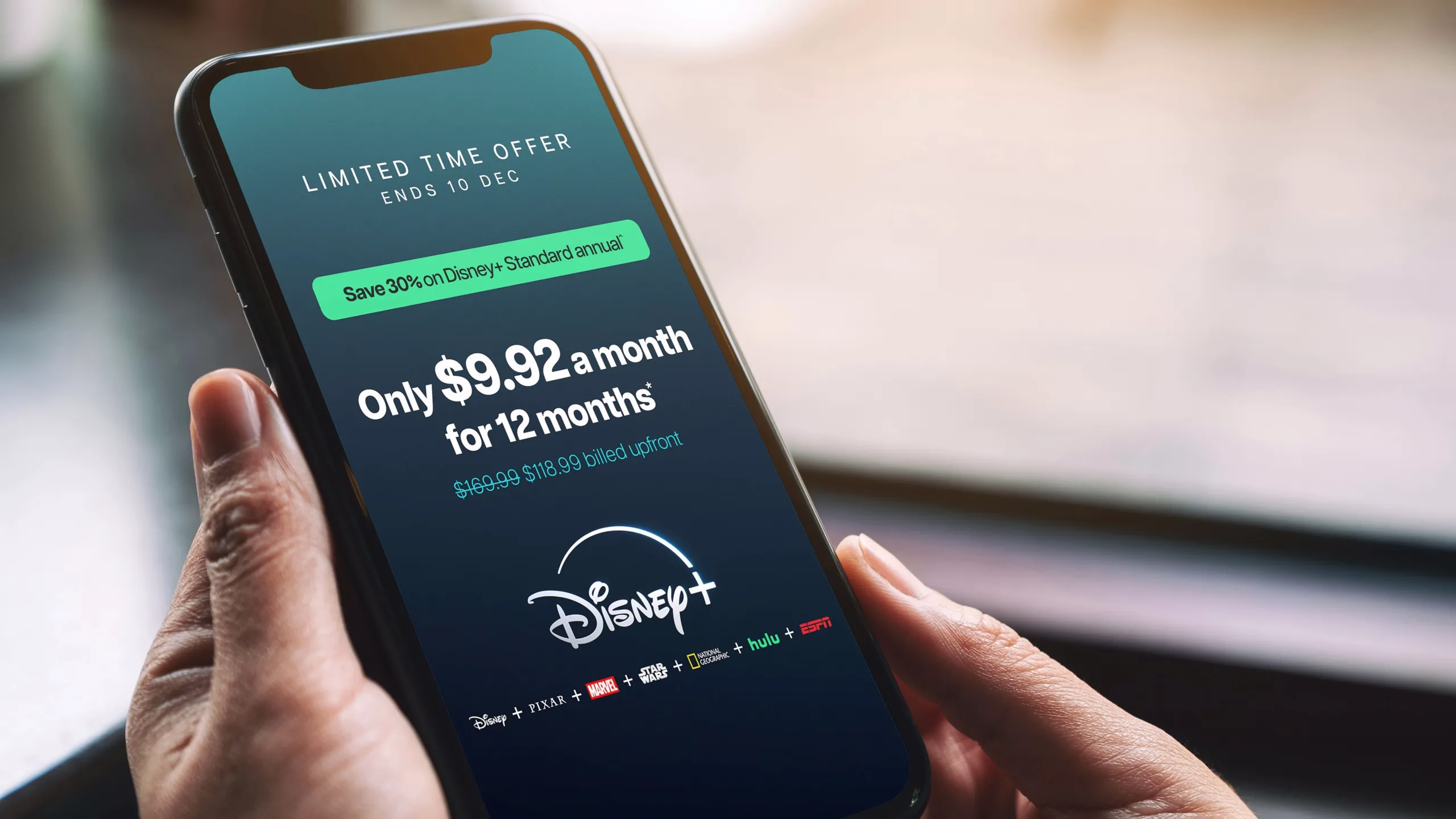 Black Friday Limited Time Offer - Save 30% on a year of Disney+!