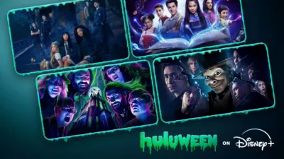 Best Halloween Shows On Disney+ & Hulu For Halloween 2026 | Collage of images from featured shows including What We Do in the Shadows, American Horror Story, Castle Rock and Goosebumps.