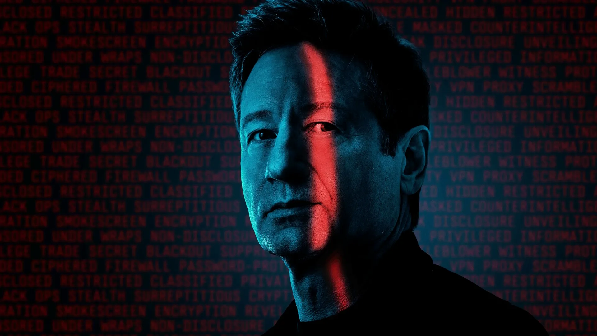 Actor David Duchovny in promotional art for Secrets Declassified with David Duchovny.