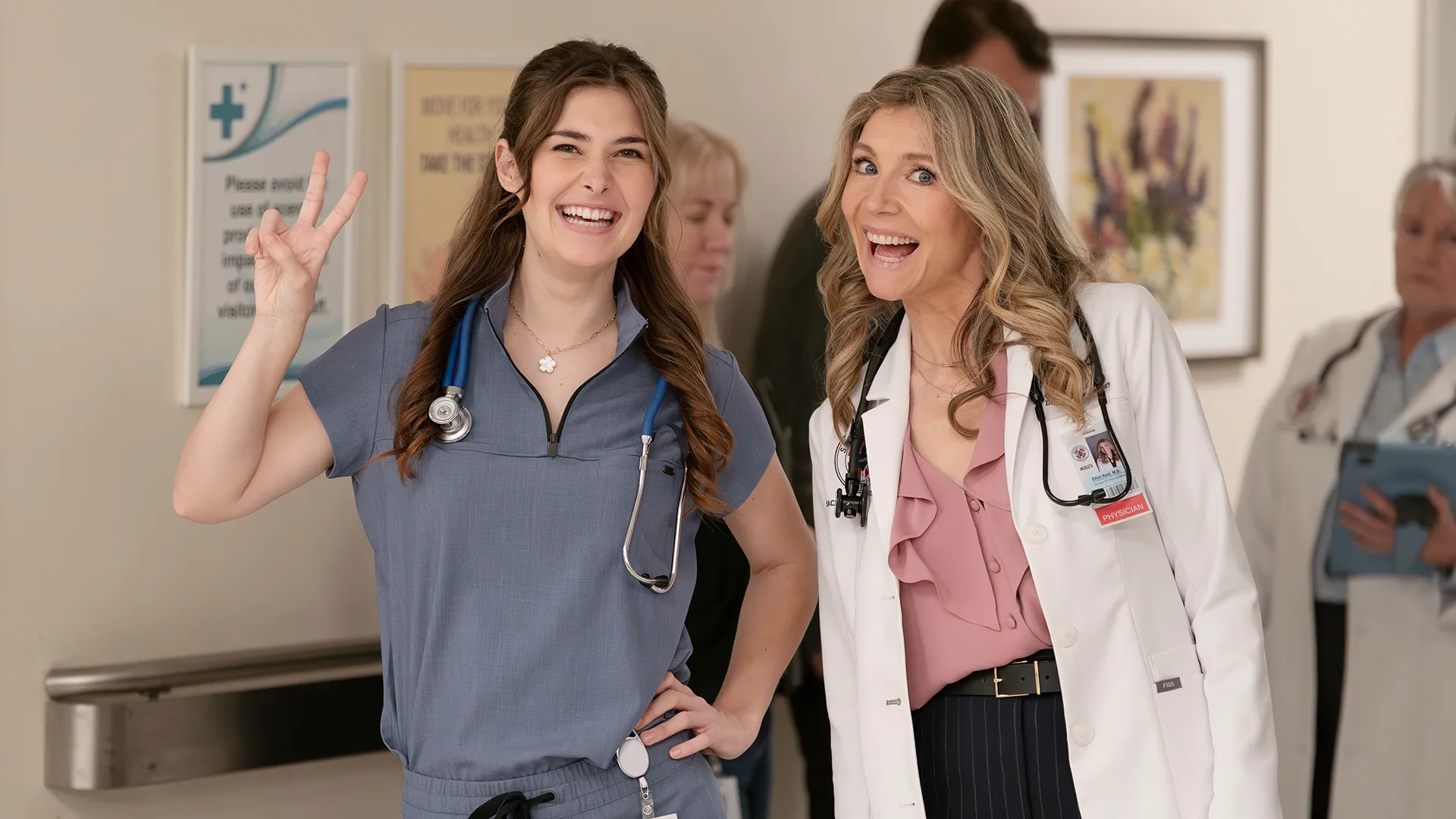 Scrubs Season 1 BTS Image 4 | Ava Bunn and Sarah Chalke