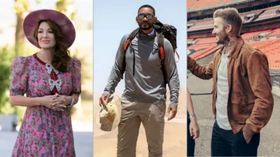 Images from The Kardashians, Limitless with Chris Hemsworth, Welcome to Earth and Save Our Squad with David Beckham which feature in the article.