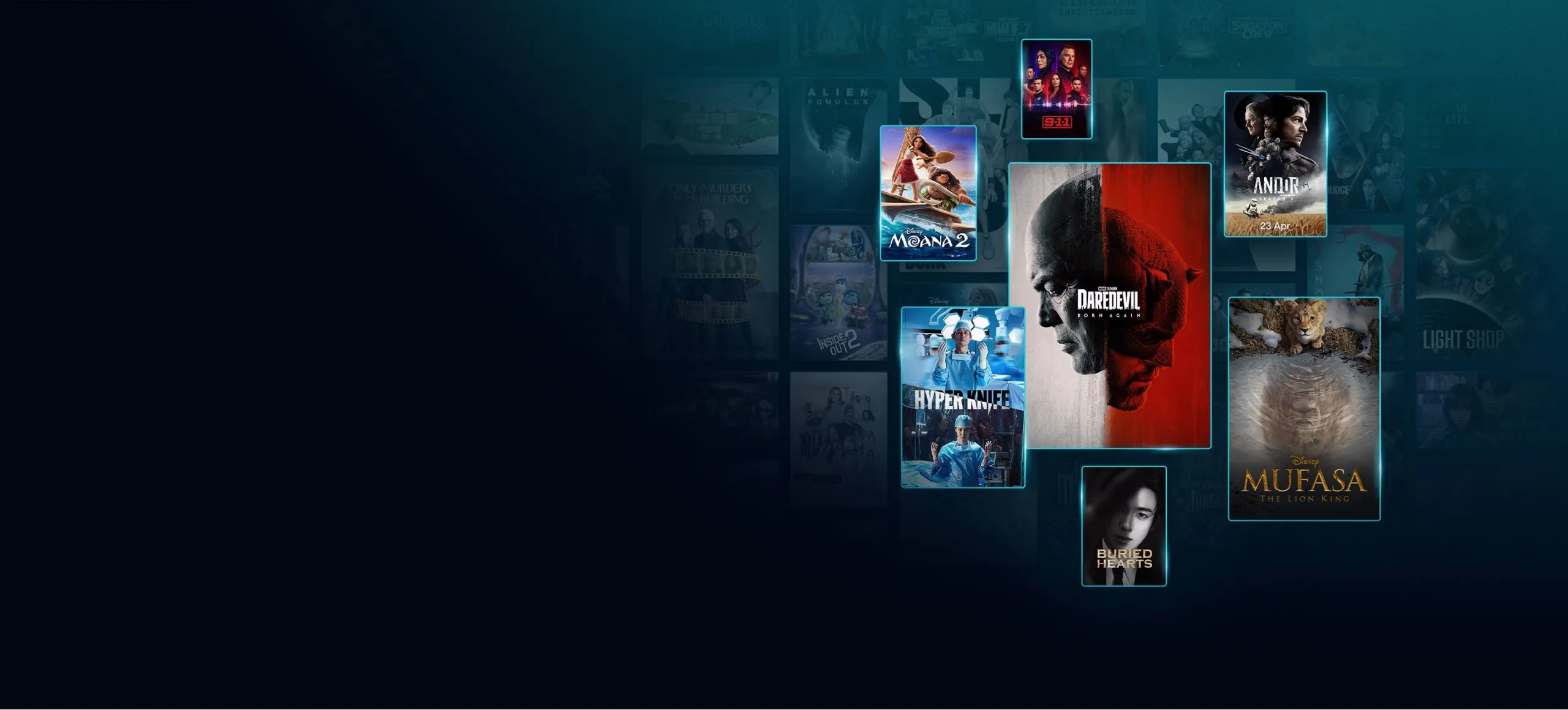 Background image of various Disney+ titles