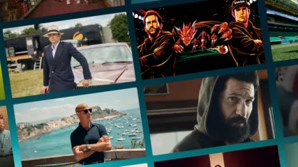 A collage of some of the new titles on Disney+ UK in May 2026, including Rivals, Welcome to Wrexham, and Tucci in Italy