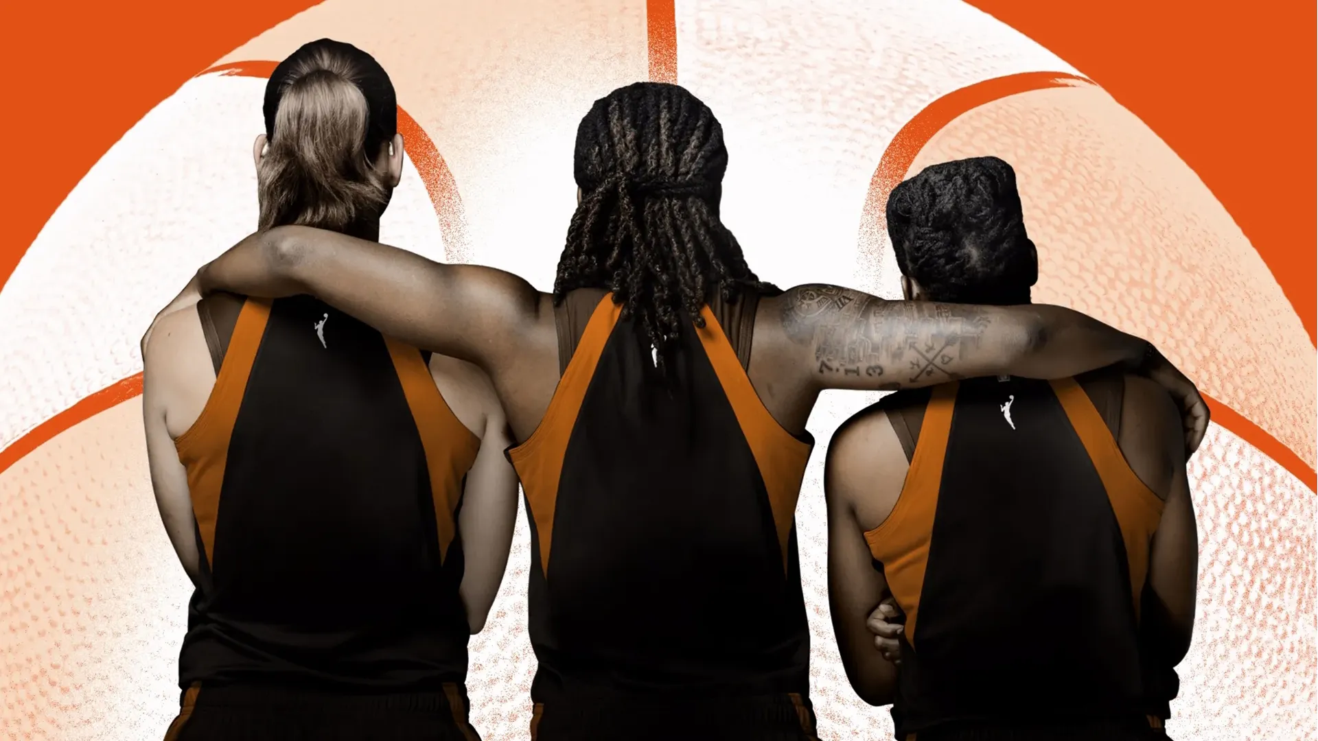 WNBA Players standing together.