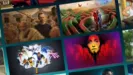 A grid of streaming platform tiles features promotional artwork for various television shows and films, including FX's The Bear, Avatar: Fire and Ash, and other live-action and animated series.