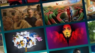 A grid of streaming platform tiles features promotional artwork for various television shows and films, including FX's The Bear, Avatar: Fire and Ash, and other live-action and animated series.