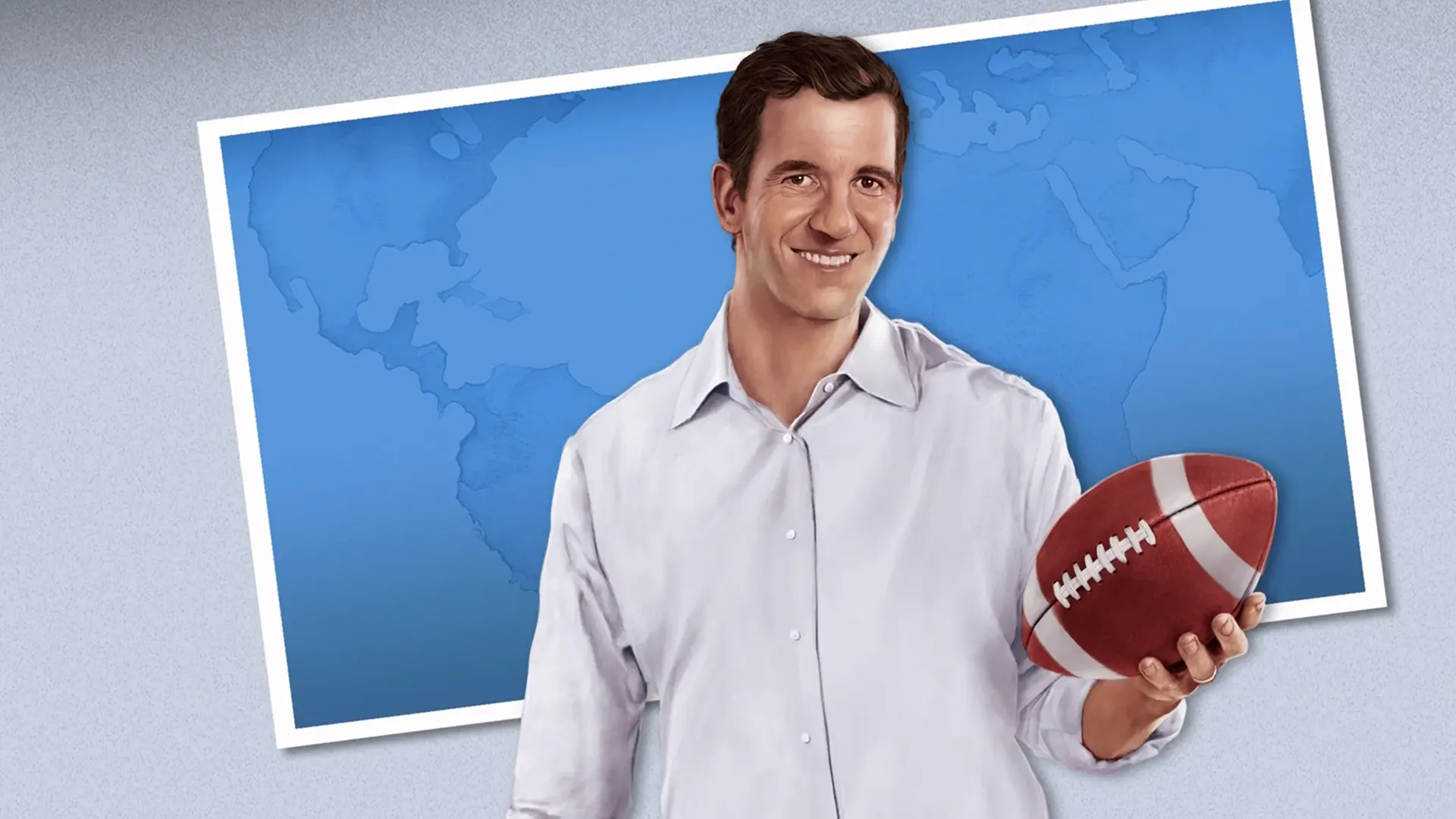 Eli Manning holding a football.
