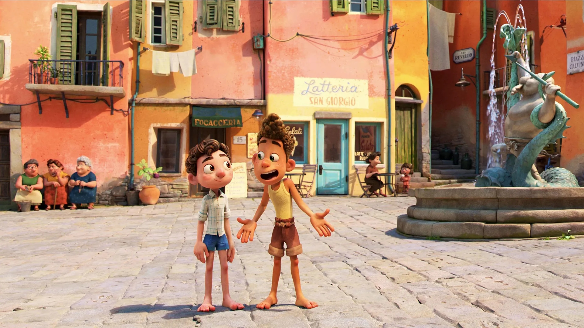 Luca and Alberto speaks to each other in the Centre area