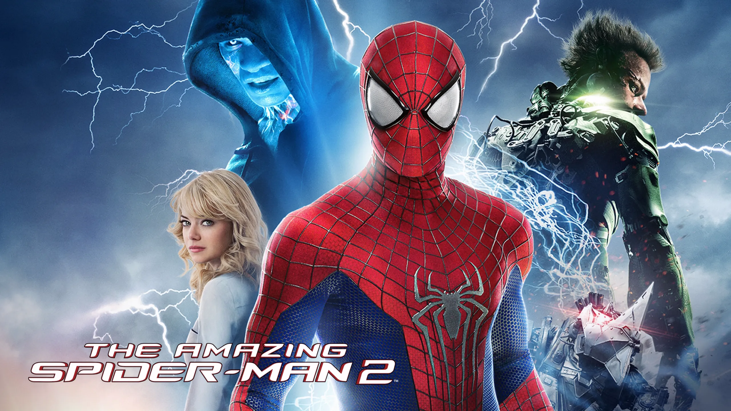 The image is a promotional poster for the 2014 superhero film The Amazing Spider-Man 2. 