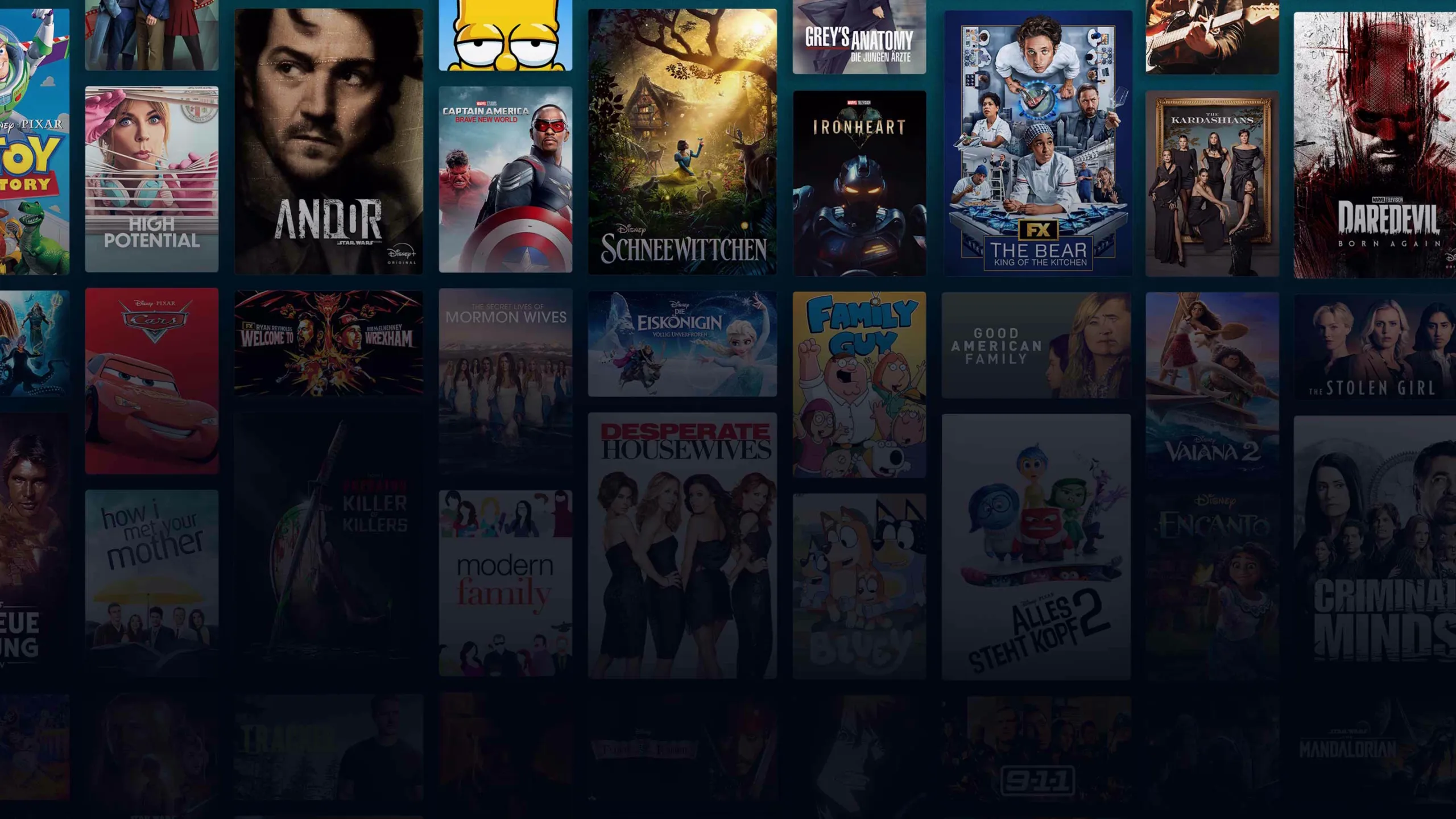 Background image of various Disney+ titles