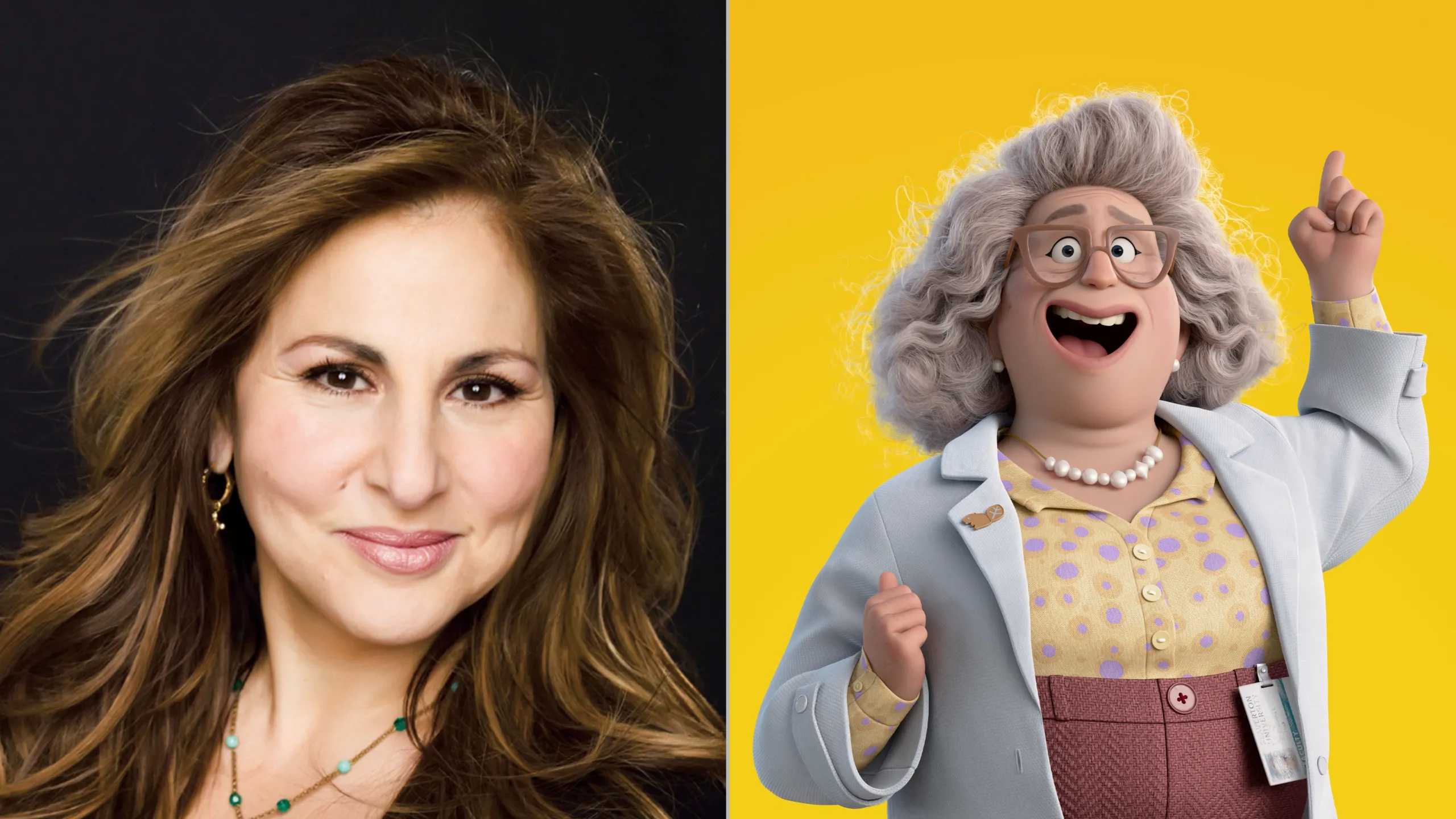 Imagem de Kathy Najimy, dubladora original da Dra. Sam em Cara de Um, Focinho de Outro, Disney+.