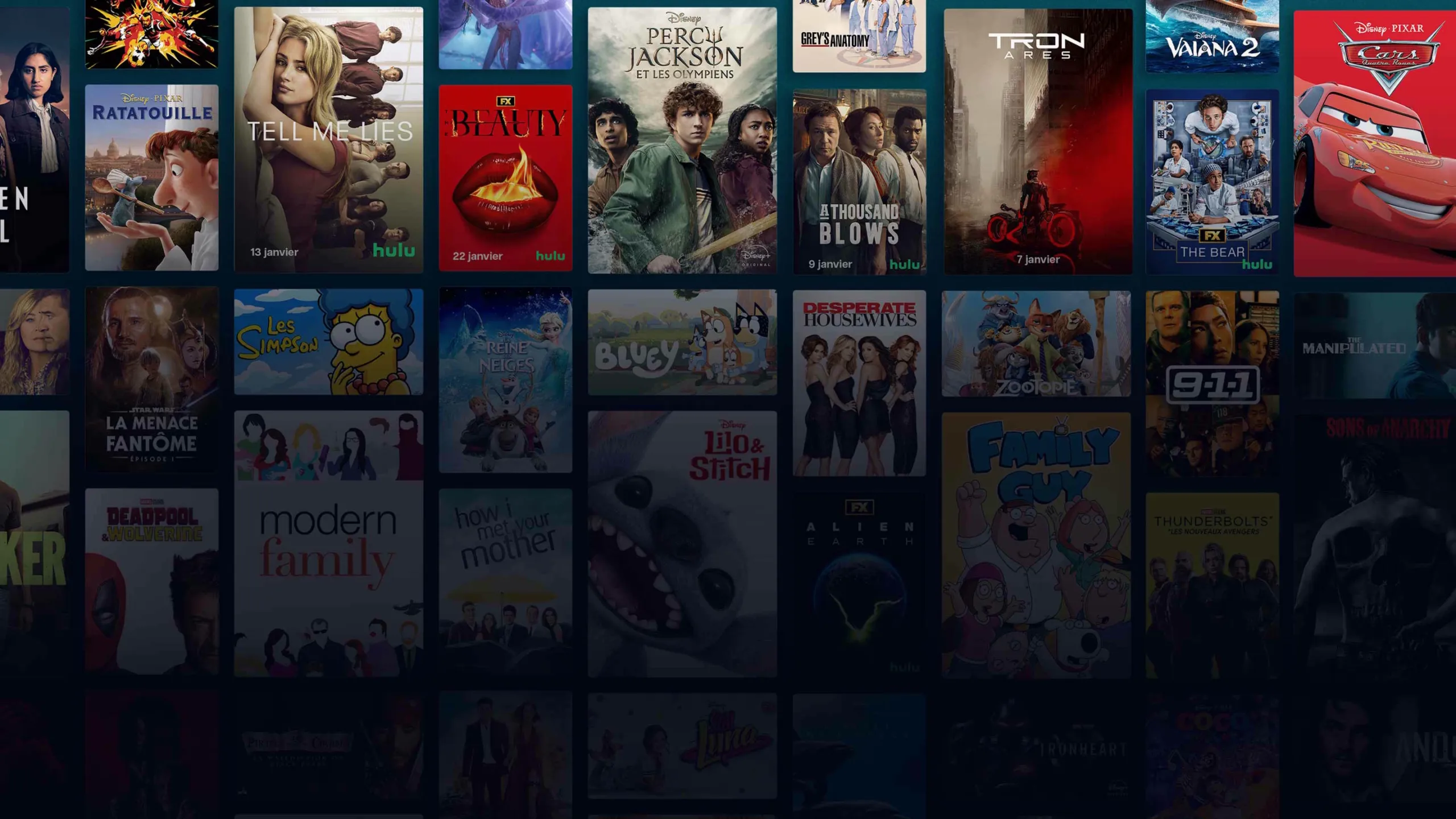 Background image of various Disney+ titles