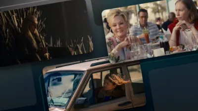 A collage of images from House of the Dragon, Hacks, and Euphoria