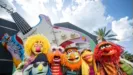 This image shows a newly themed marquee for the Rock 'n' Roller Coaster Starring The Muppets at Disney's Hollywood Studios.