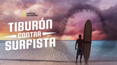 Tiburón contra surfista