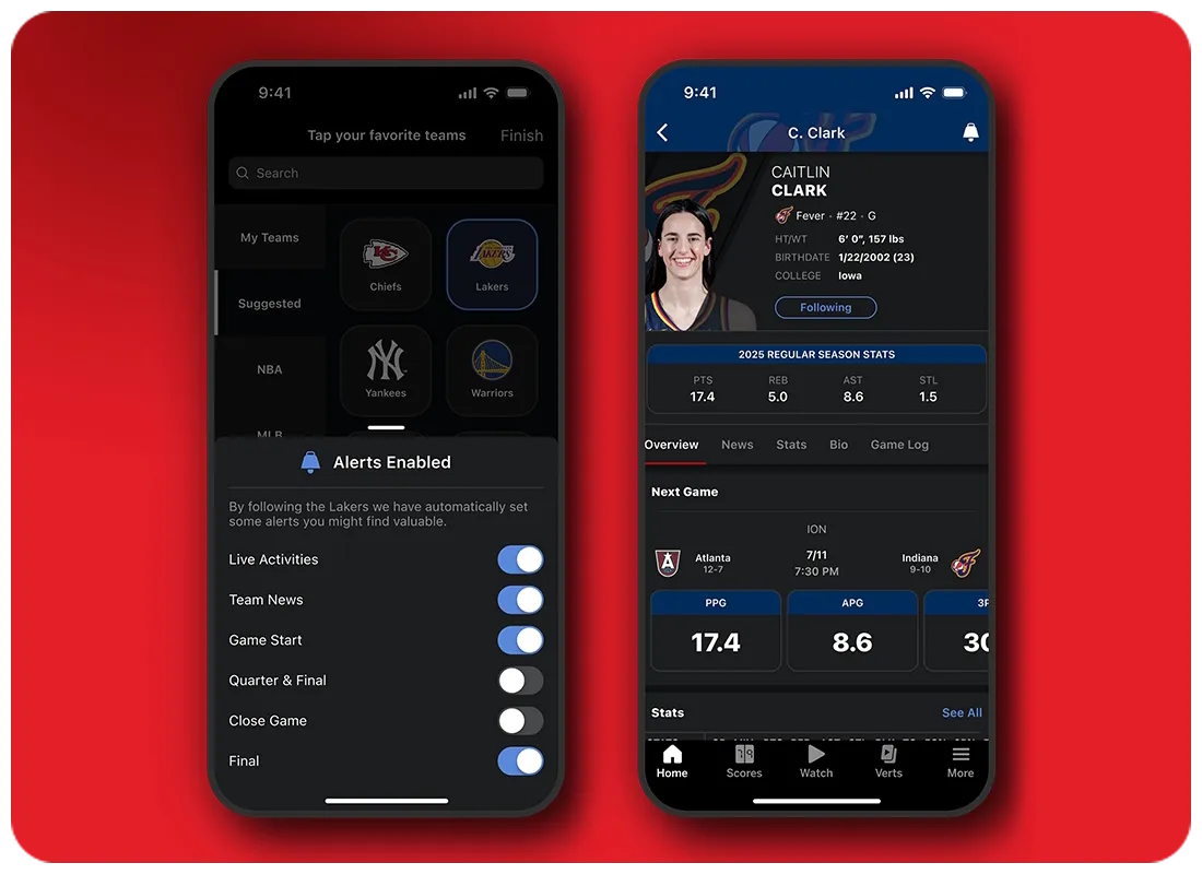 ESPN App Personalize Your Account