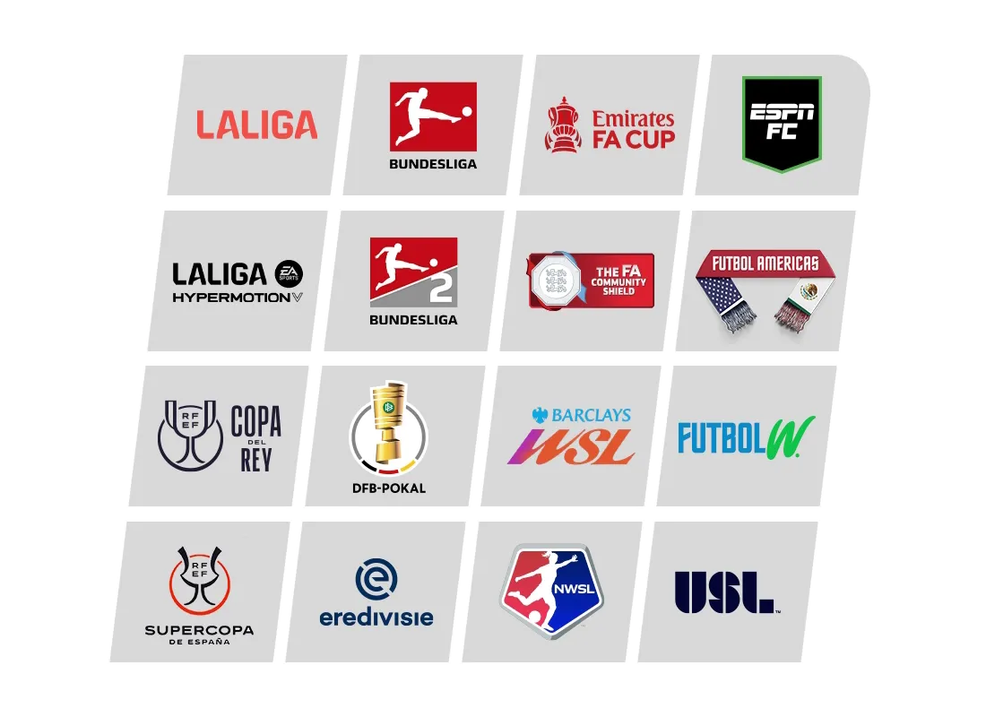 ESPN Soccer: LALIGA, Bundesliga, NWSL, FA Cup, Copa del Rey, Supercopa, and More