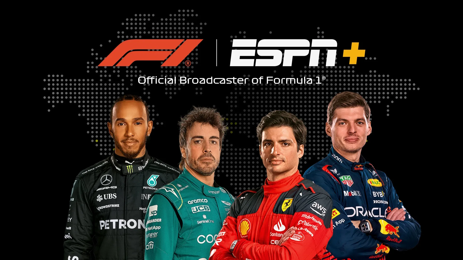 Formula 1 photo with four drivers