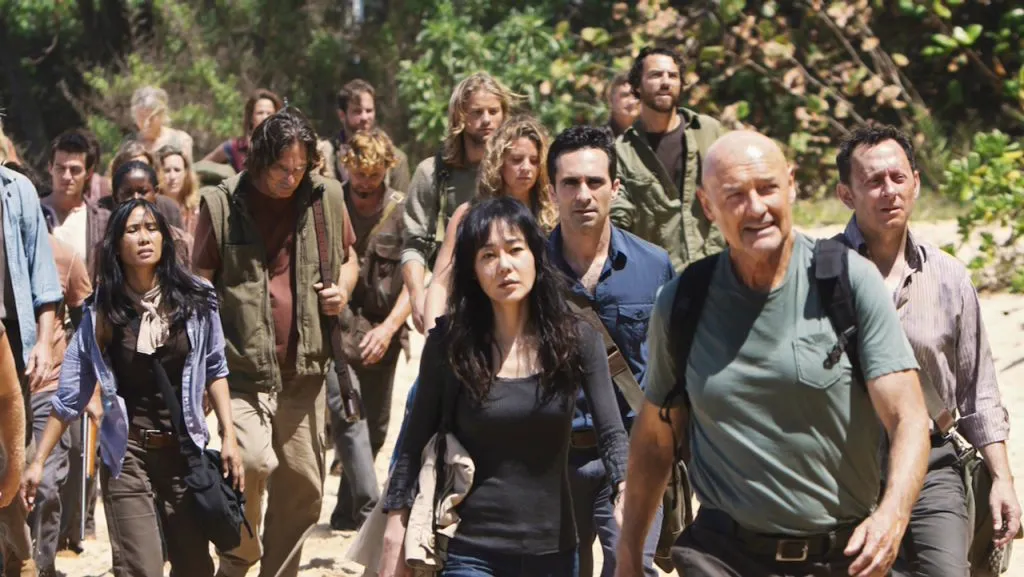 A still image of the cast from the hit ABC drama series, Lost.