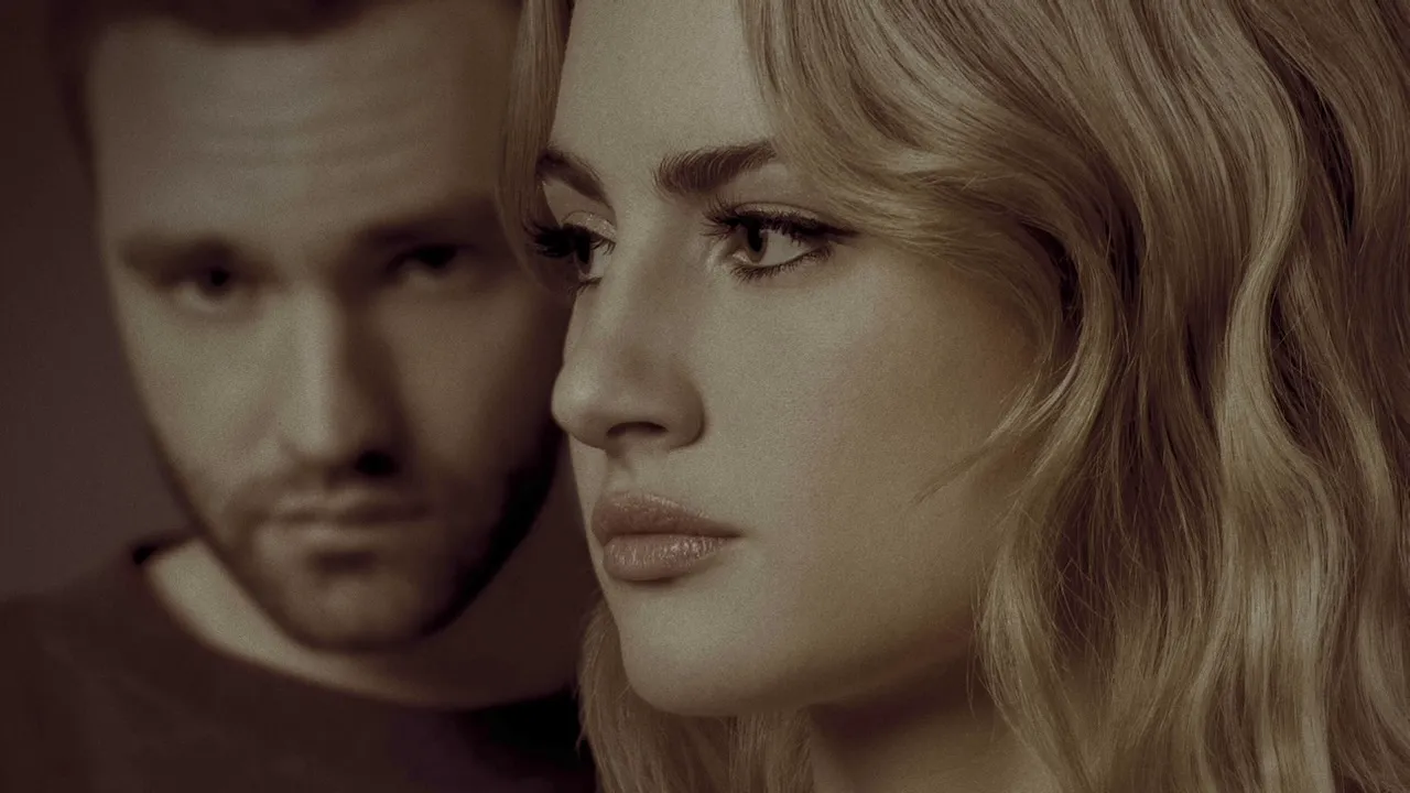 A promotional image for the show Tell Me Lies featuring the characters Lucy and Stephen.