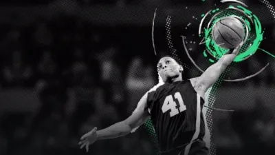 A promotional graphic for the NCAA March Madness games on Hulu.