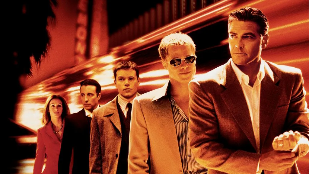 A promotional image from one of the top Brad Pitt movies, Ocean’s Eleven