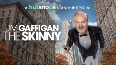 Title art for the new Jim Gaffigan comedy special on Hulu, The Skinny.