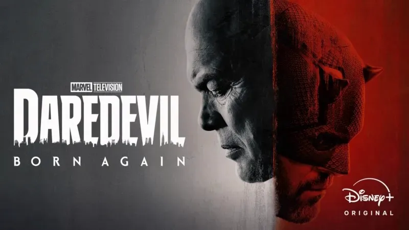 Title art for the Marvel series, Daredevil: Born Again.