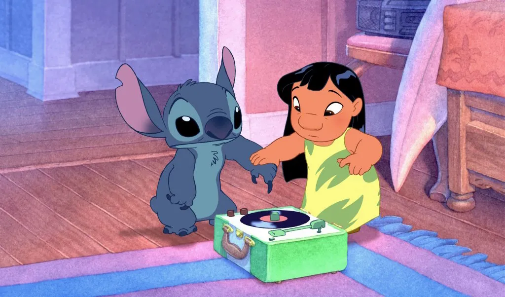 Title art from the 2000s Disney animated movie, Lilo and Stitch.