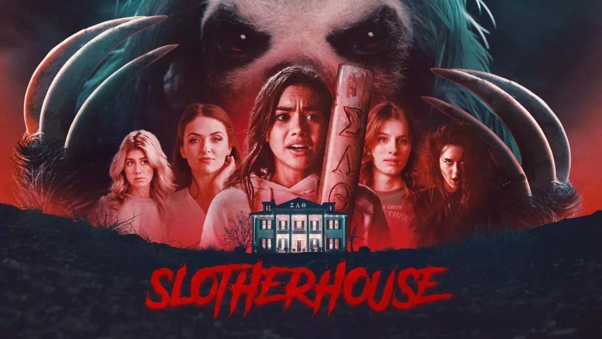  Title art for the horror comedy movie Slotherhouse.