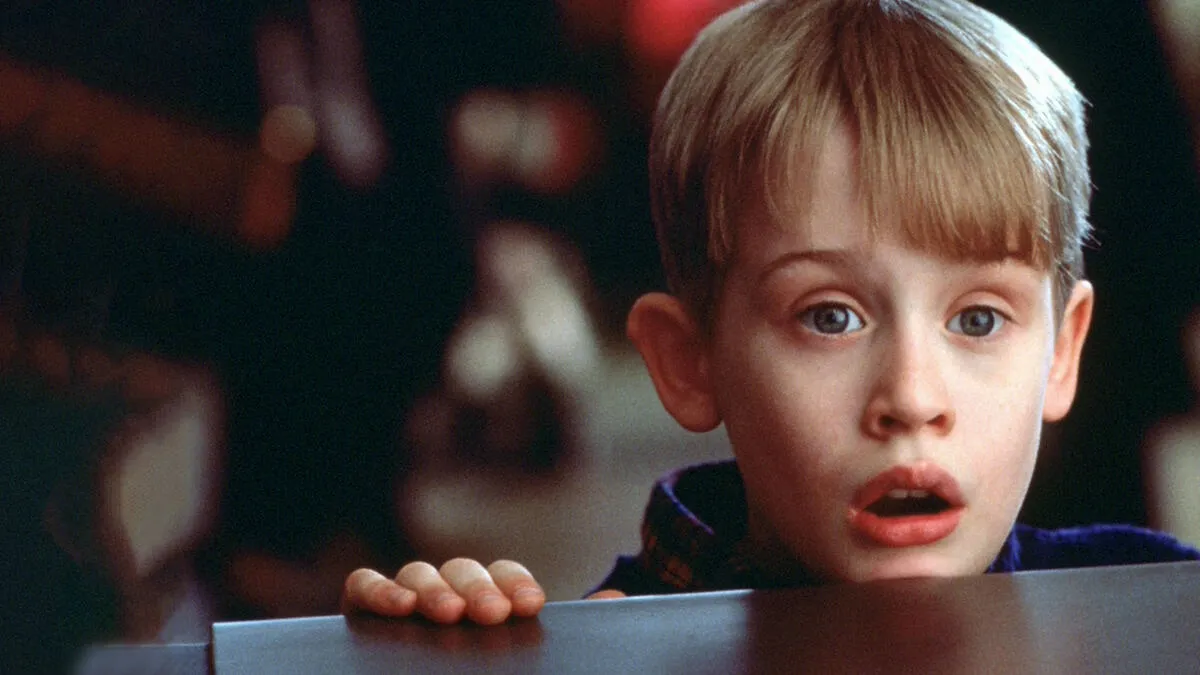 Macaulay Culkin as Kevin McCallister in the Christmas Movie Home Alone 2.