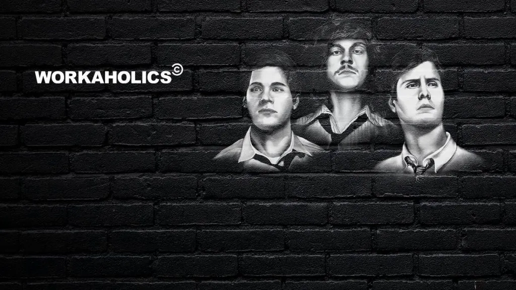 Title art for the workplace sitcom, Workaholics.
