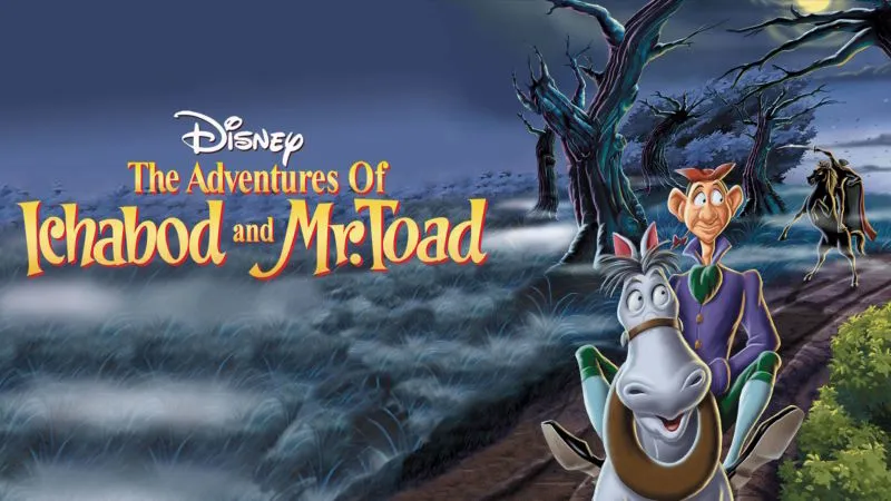 Title art for the Disney Halloween Movie The Adventures of Ichabod and Mr. Toad.