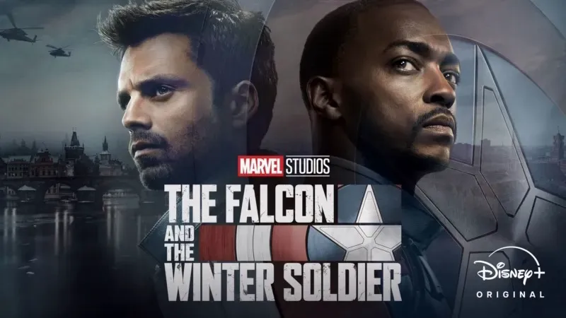 Title art for the Marvel series, The Falcon and the Winter Soldier.