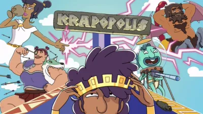 Title art from the adult cartoon, Krapopolis.