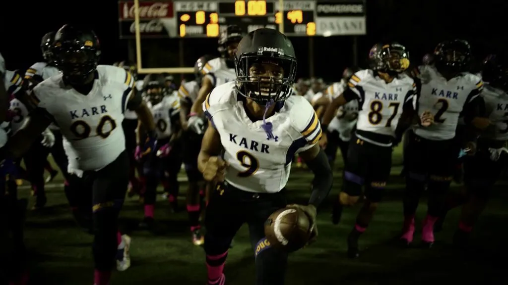 A still image from the Hulu football documentary, Algiers, America.