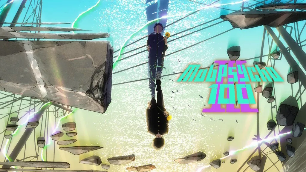 Title art for the anime series Mob Psycho 100.